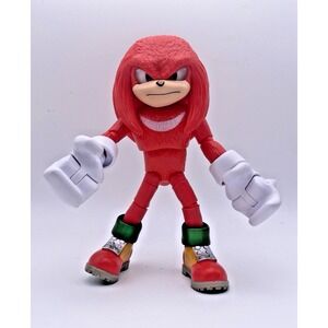 JAKKS Pacific Sonic the Hedgehog 3 Movie Knuckles Action Figure, Red 5 Inch